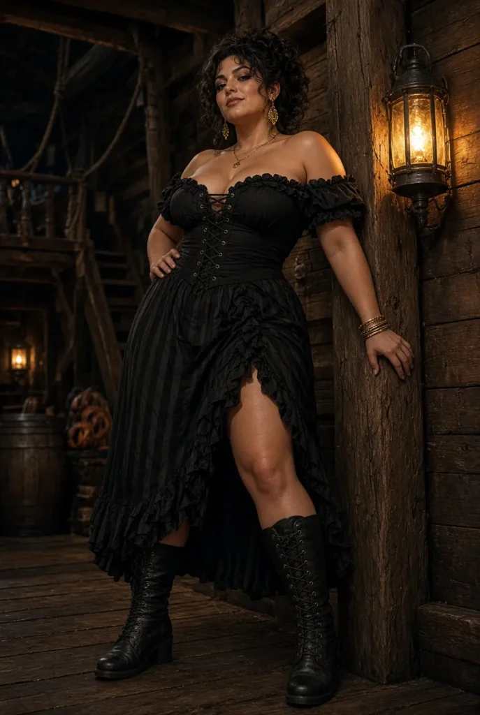 Midsize Cosplay Black Off The Shoulder Lace Up Midi Dress