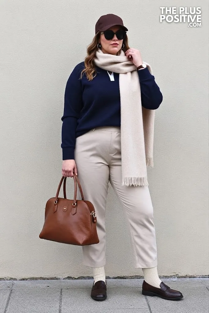 Navy Rugby Sweater with Soft Ecru Sailor Pants