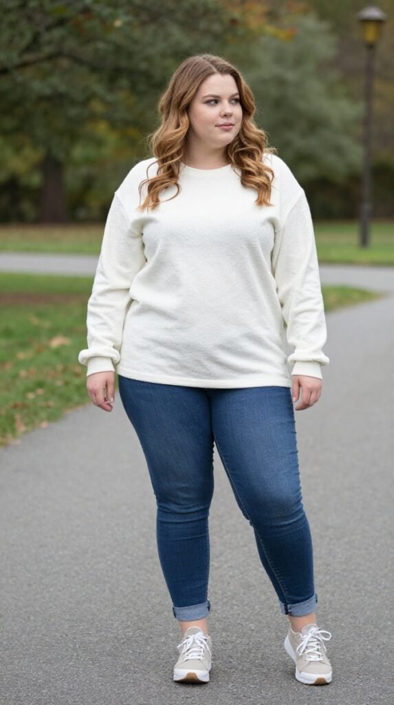 Plus Size Cute Thermal Top Autumn Outfit