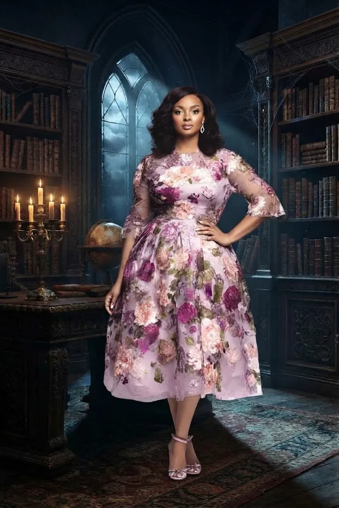 Plus Size Cocktail Party Elegant Pink Floral Round Neck Half Sleeve See Through Tulle Midi Dress