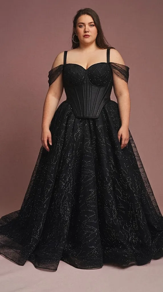 Plus Size Convertible Multi-Way Black Wedding Dress