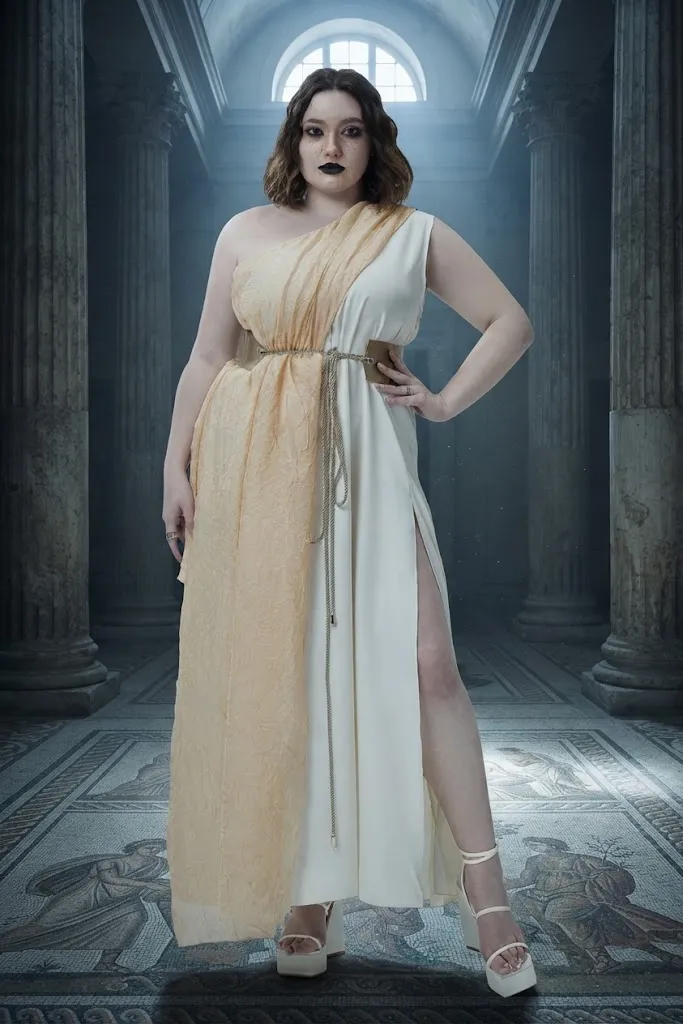 Plus Size Greek Goddess Toga Halloween Costume