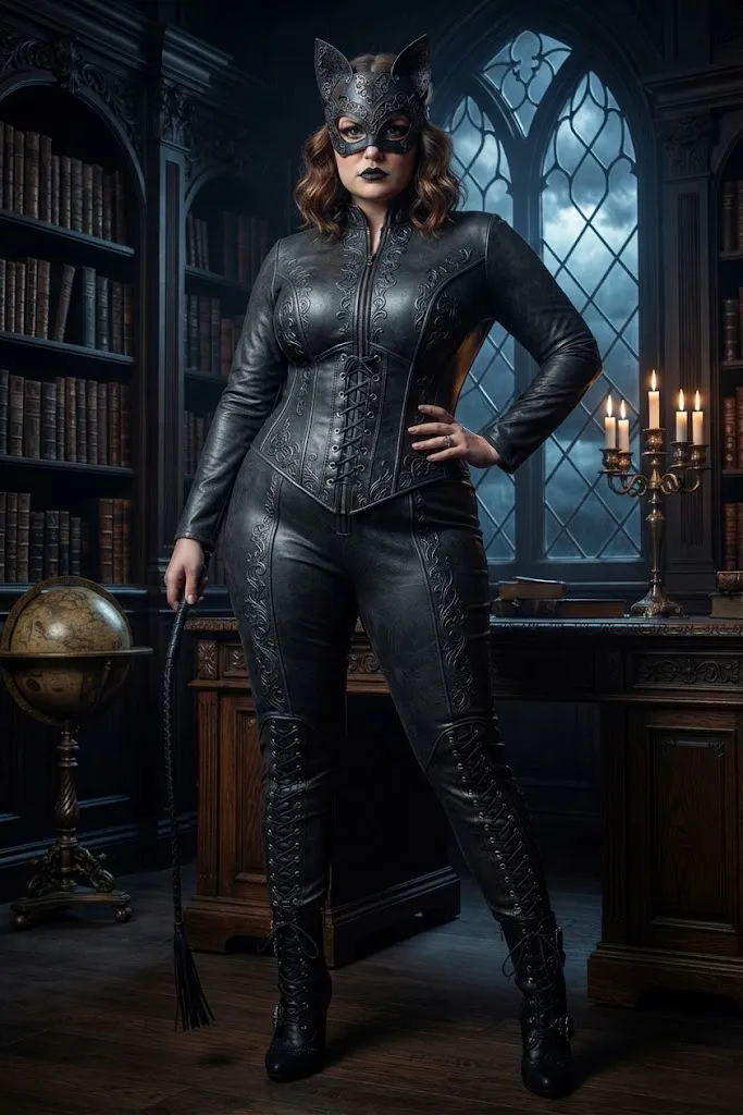 Plus Size catwoman Black Bodysuit Halloween Costume